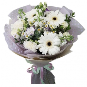  Kemer Çiçek - Gelbera Ve Lisyantus Buketi