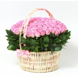  Kemer Çiçek - Sepette 101 Pembe Gül