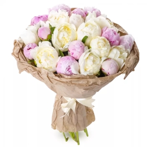  Kemer Çiçekçiler - Pembe Beyaz Şık Şakayık Buketi